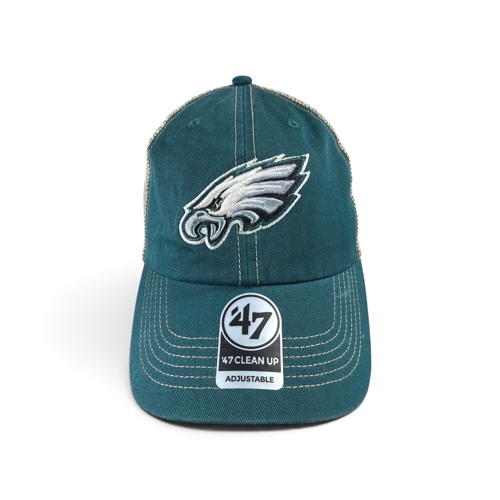 Philadelphia Eagles 47 Brand Trucker Hat Mens Green Mesh Snapback NFL NEW